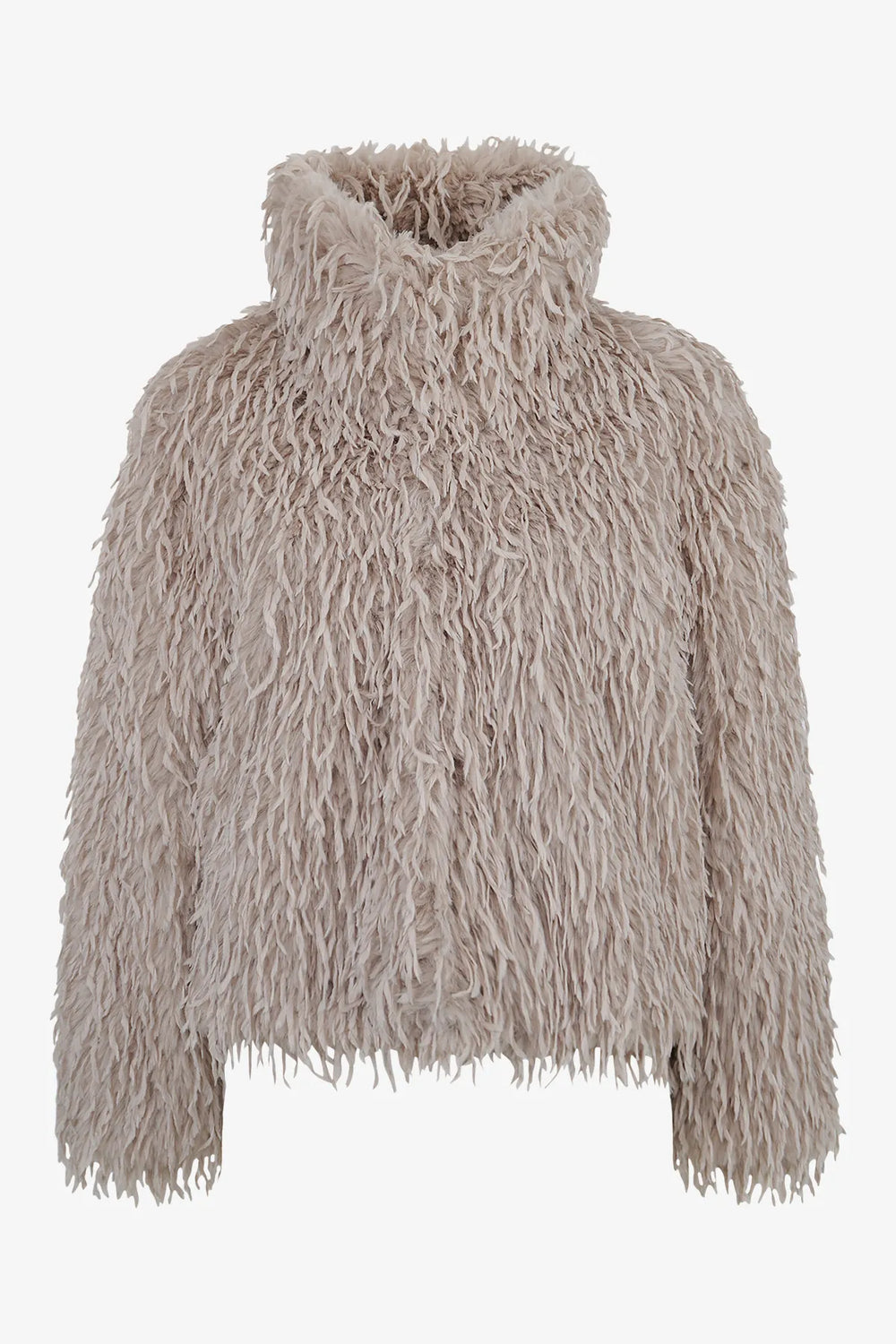 Unechte Pelzjacke mit Umlegekragen 01