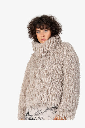 Unechte Pelzjacke mit Umlegekragen 05