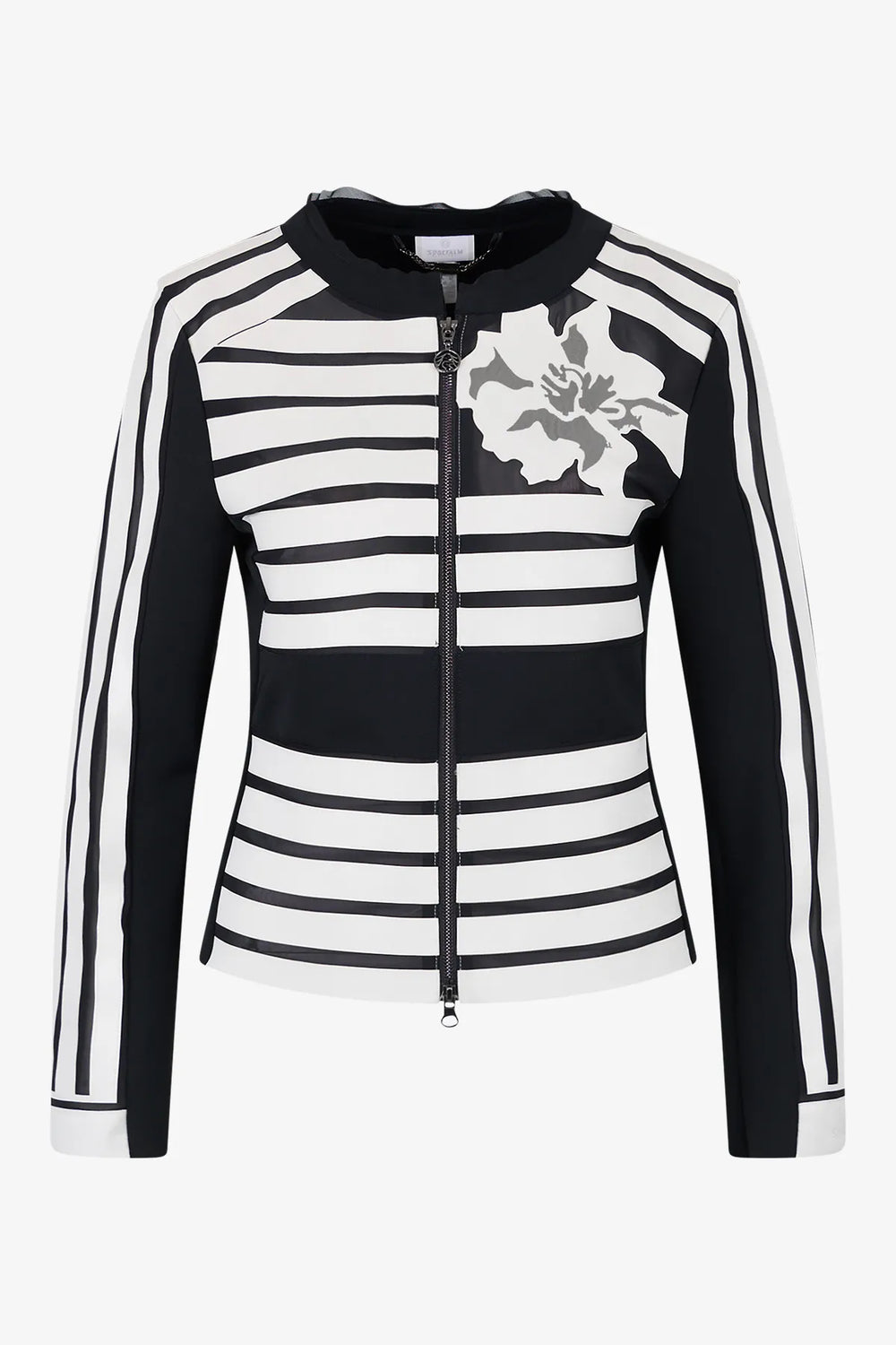 Jacke mit aufwendigen Velourleder-Streif 01