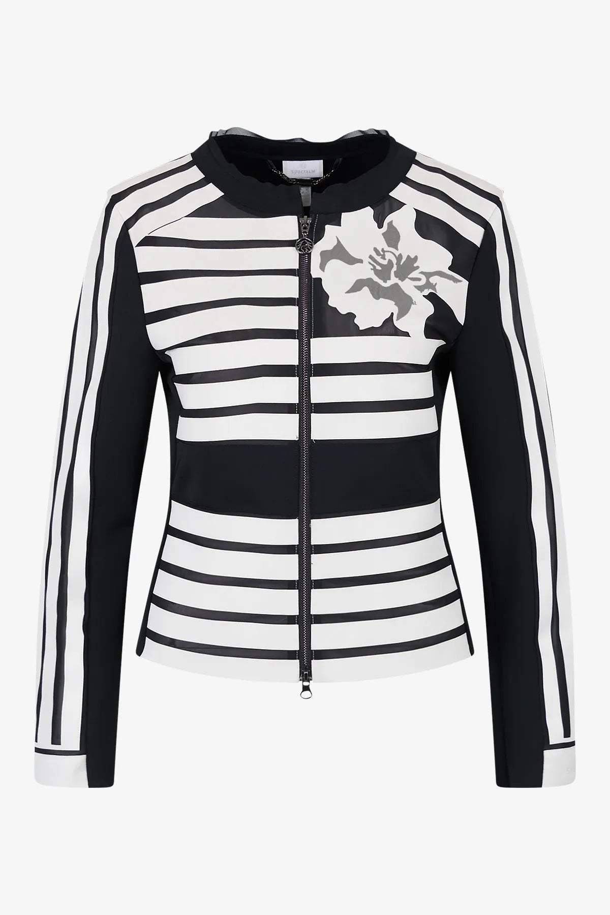 Jacke mit aufwendigen Velourleder-Streif 01