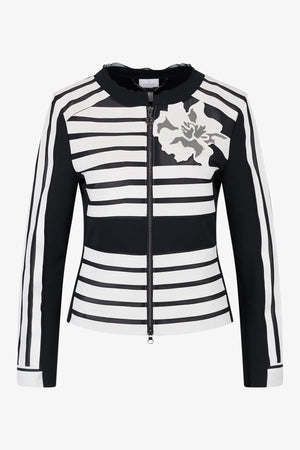 Jacke mit aufwendigen Velourleder-Streif 01