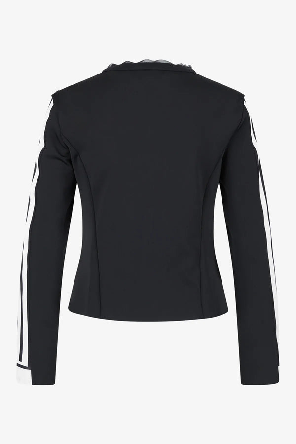 Jacke mit aufwendigen Velourleder-Streif 02