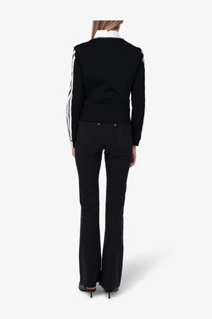 Jacke mit aufwendigen Velourleder-Streif 05