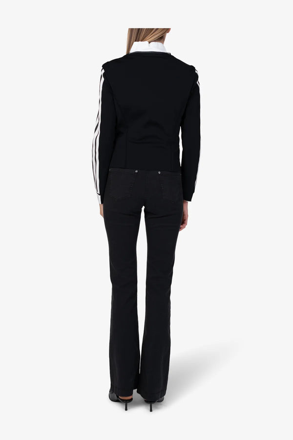 Jacke mit aufwendigen Velourleder-Streif 05