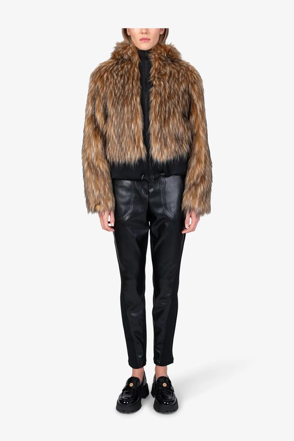 Unechte Felljacke mit Kapuze 03