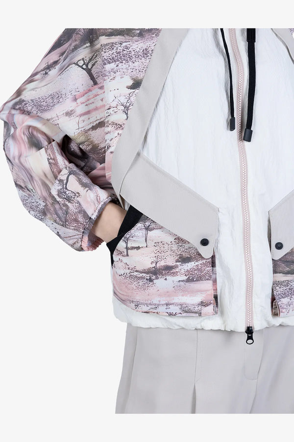 Kurze, bedruckte Oversized-Jacke 07