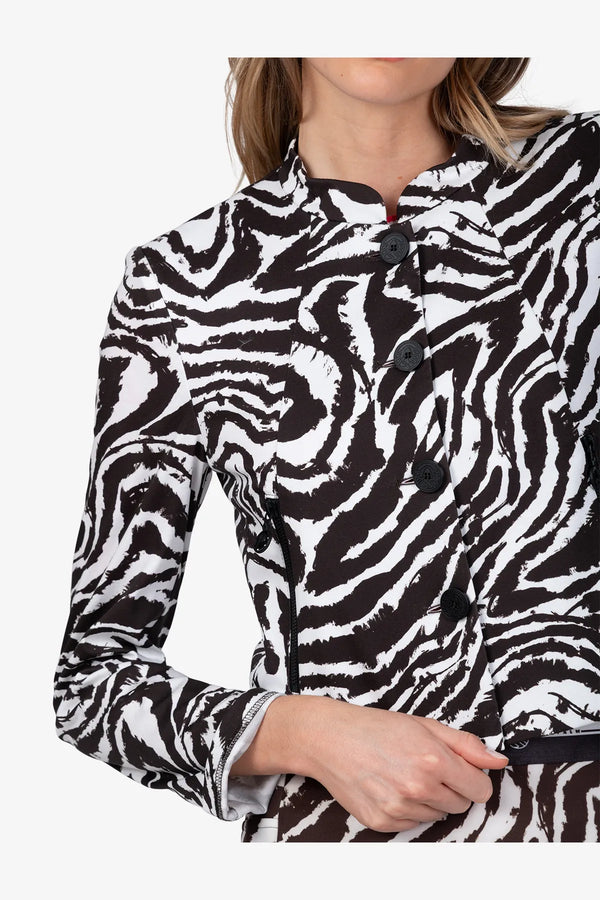 Jacke mit Stehkragen im Zebra-Dessin 06