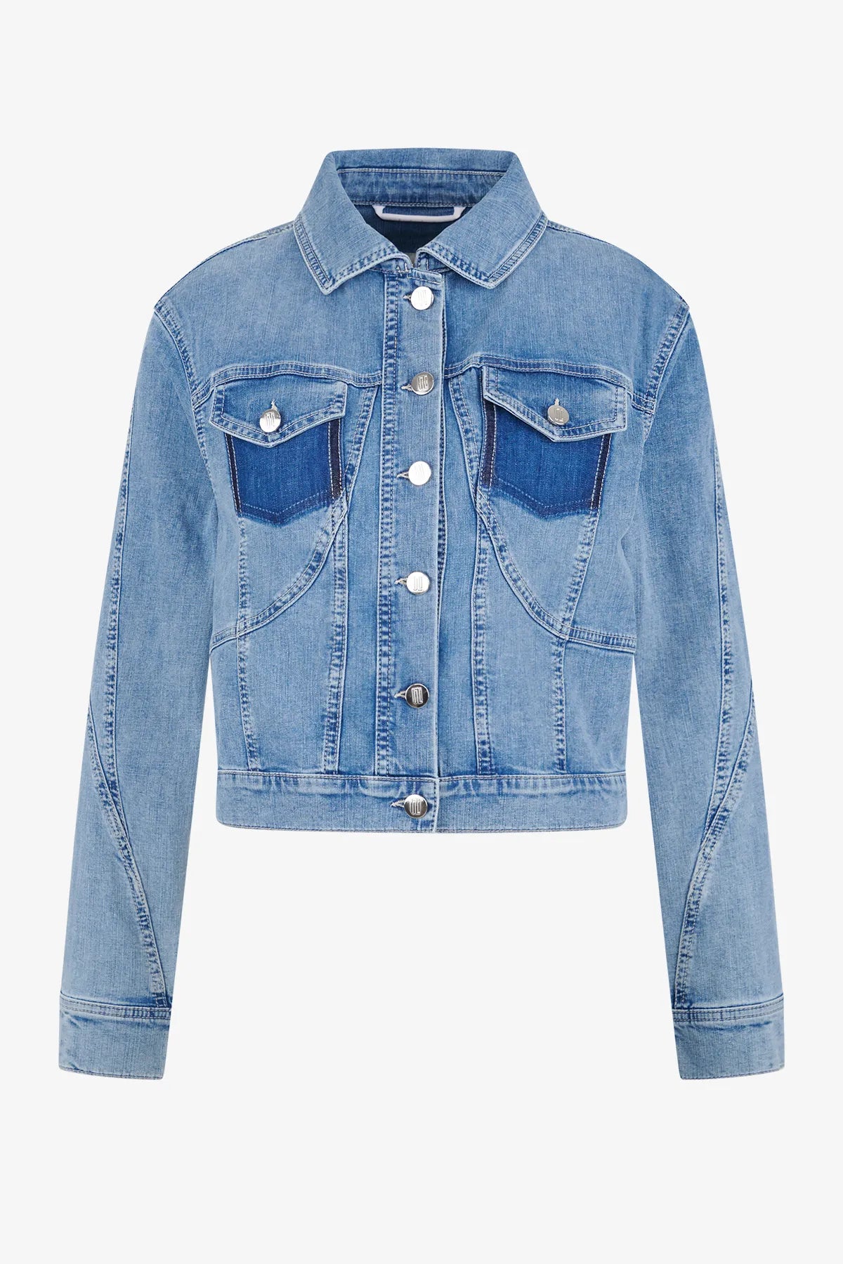 Patch-Jacke mit modernem Denim-Mix 01