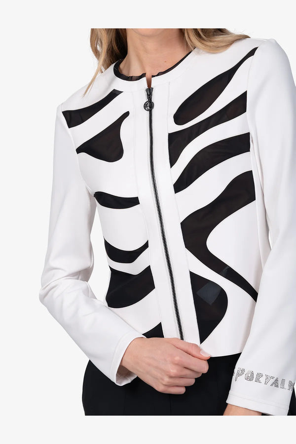 Edle Jacke mit Zebra-Laser-Motiv 06