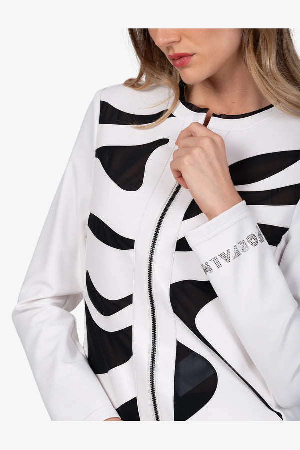 Edle Jacke mit Zebra-Laser-Motiv 07