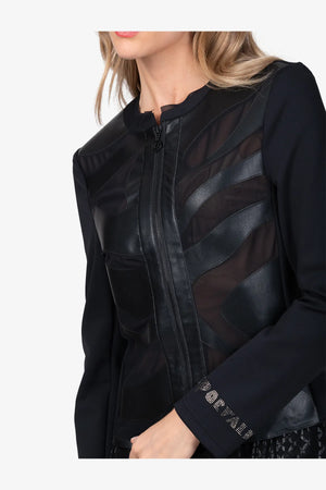 Edle Jacke mit Zebra-Laser-Motiv 06