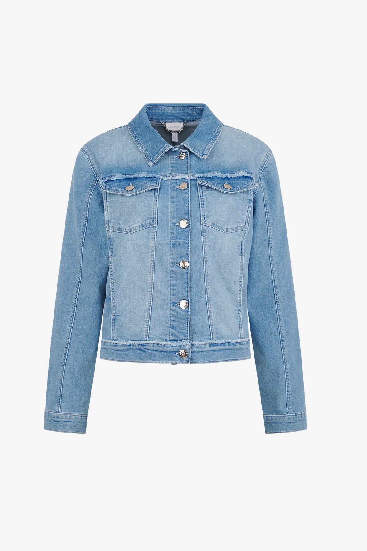Denim-Jeansjacke mit Strass-Motiv 01