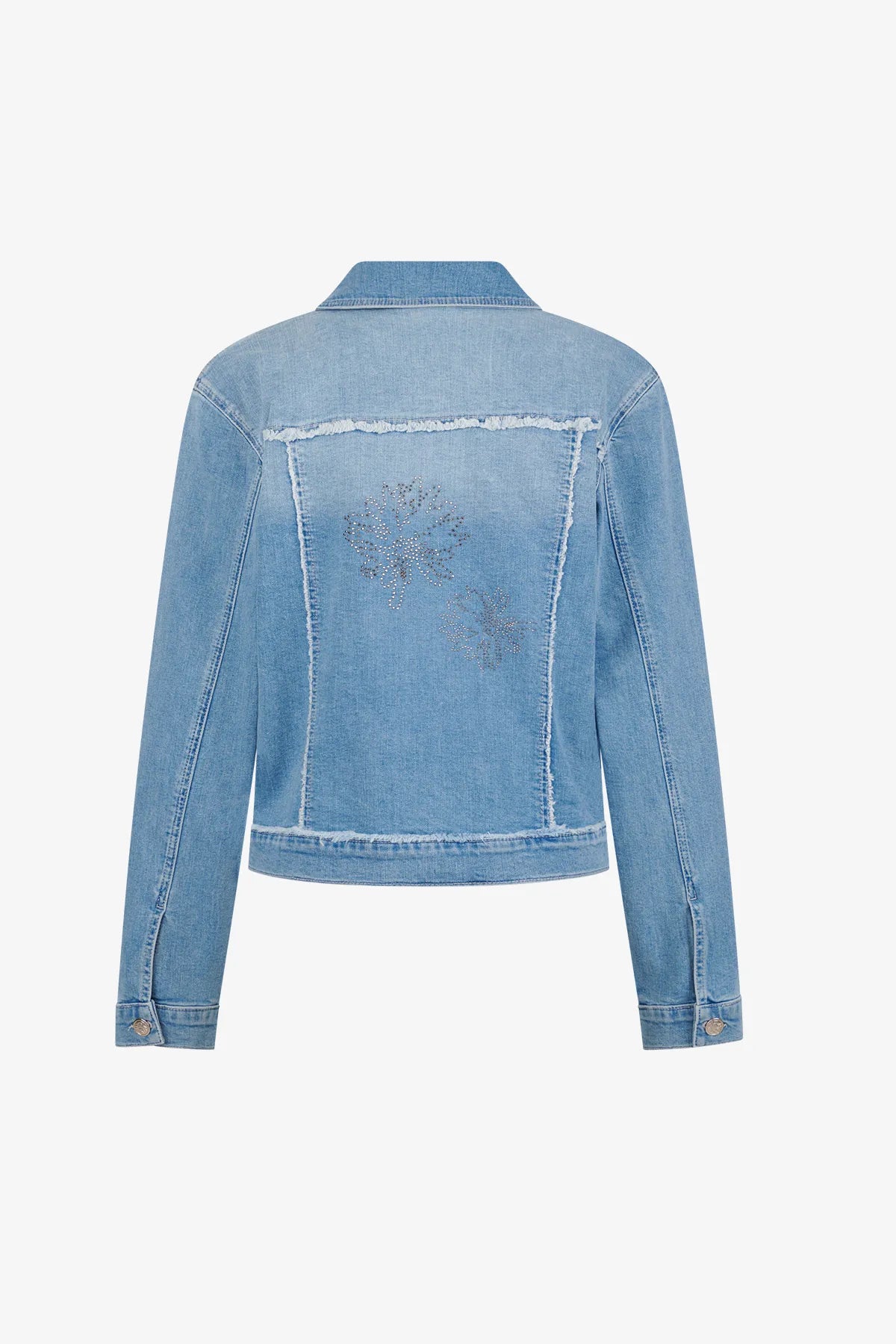 Denim-Jeansjacke mit Strass-Motiv 02