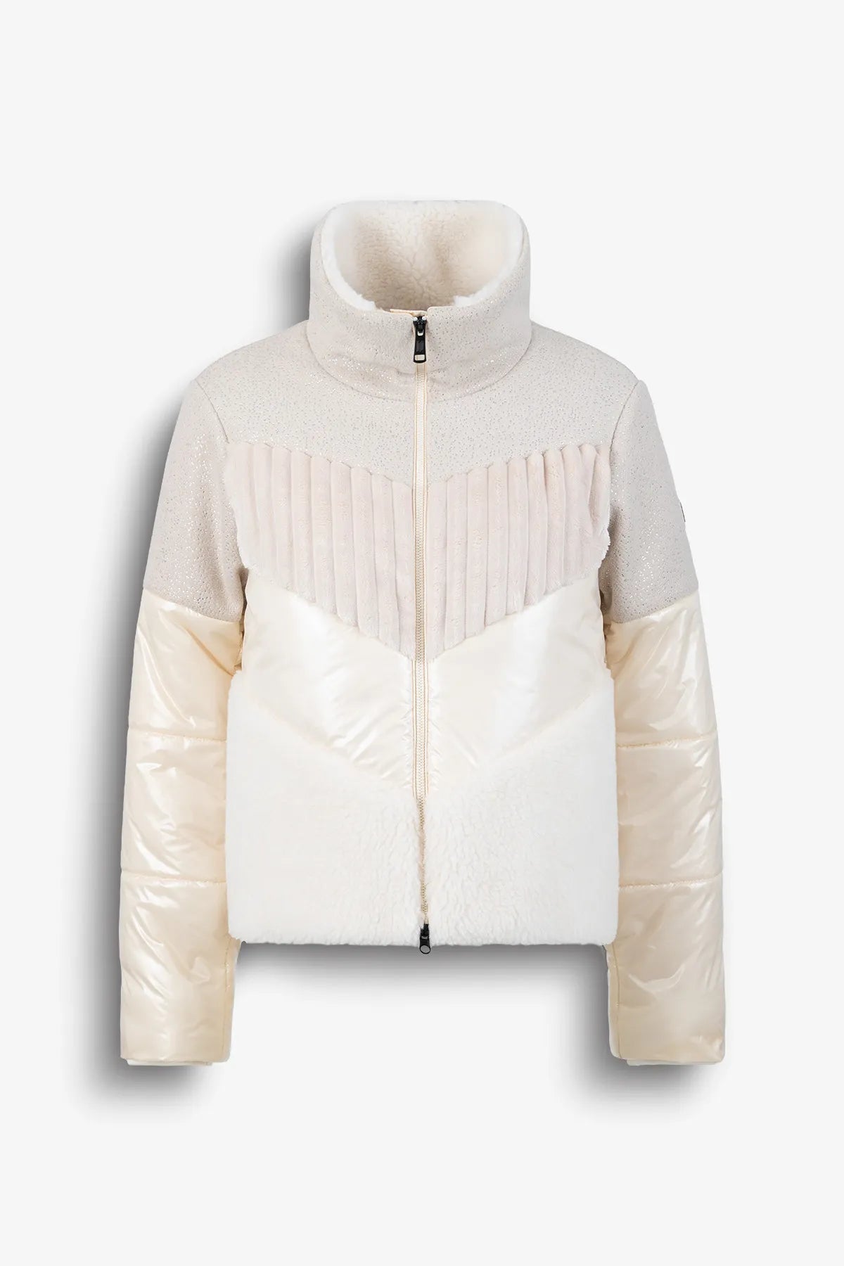Jacke im soften Materialmix 01