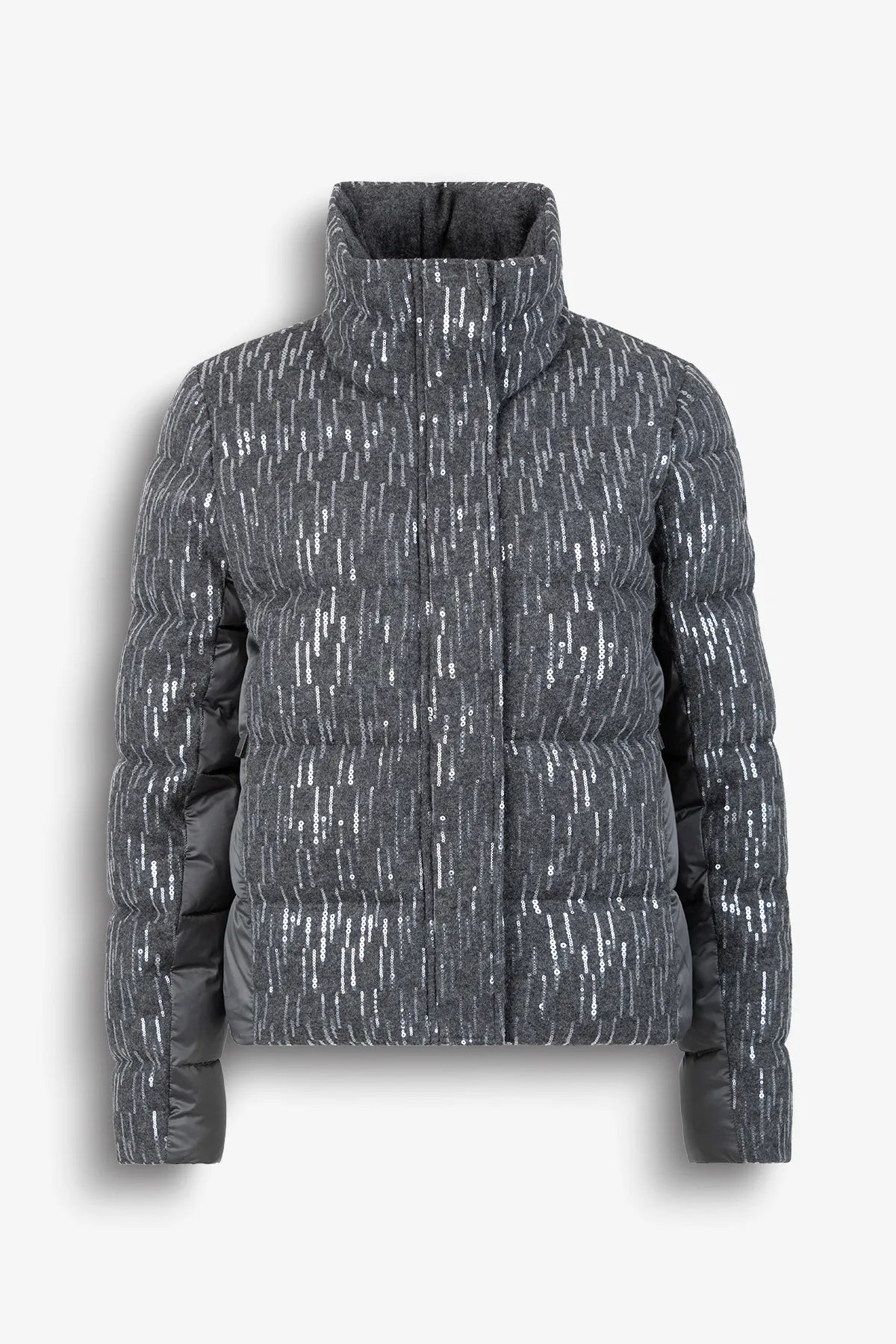 Outdoorjacke im Pailletten-Wollmix 01