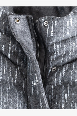 Outdoorjacke im Pailletten-Wollmix 06