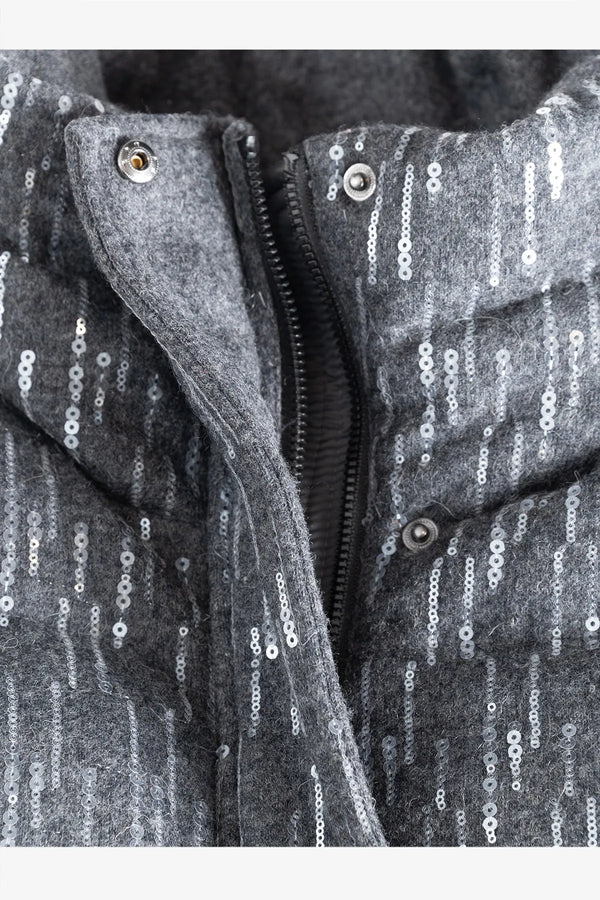 Outdoorjacke im Pailletten-Wollmix 06