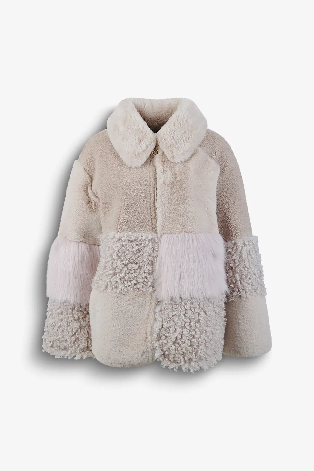 Web-Pelz-Jacke mit Materialmix 01