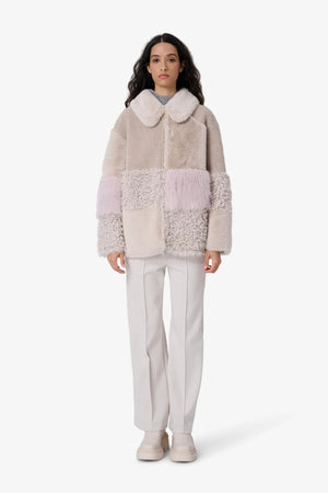 Web-Pelz-Jacke mit Materialmix 03