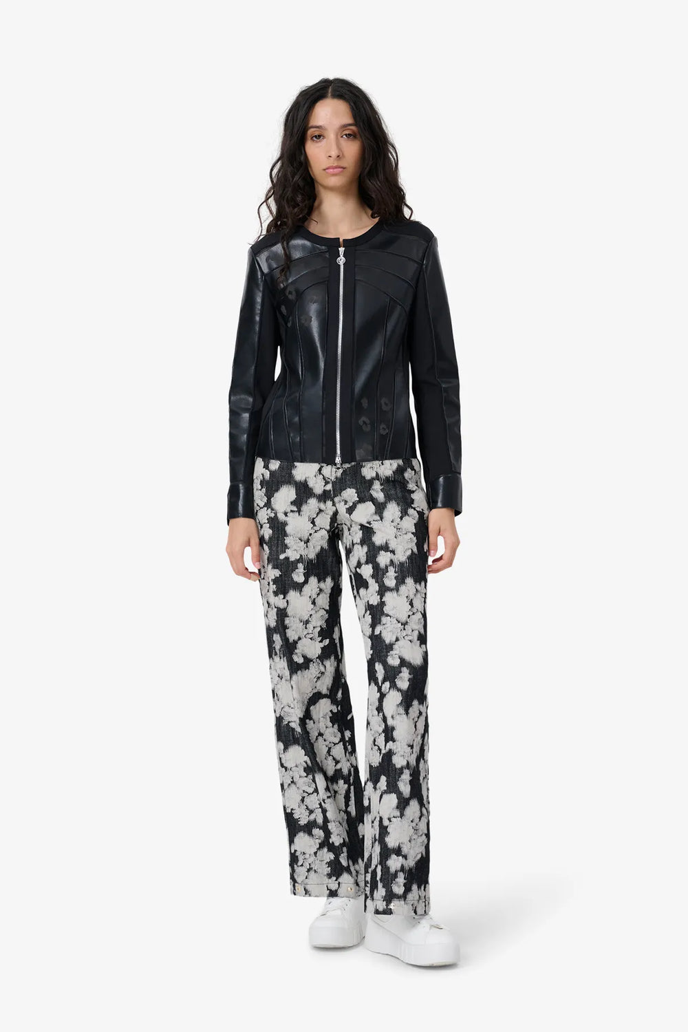 Kunstlederjacke mit Laser-Motiv 03