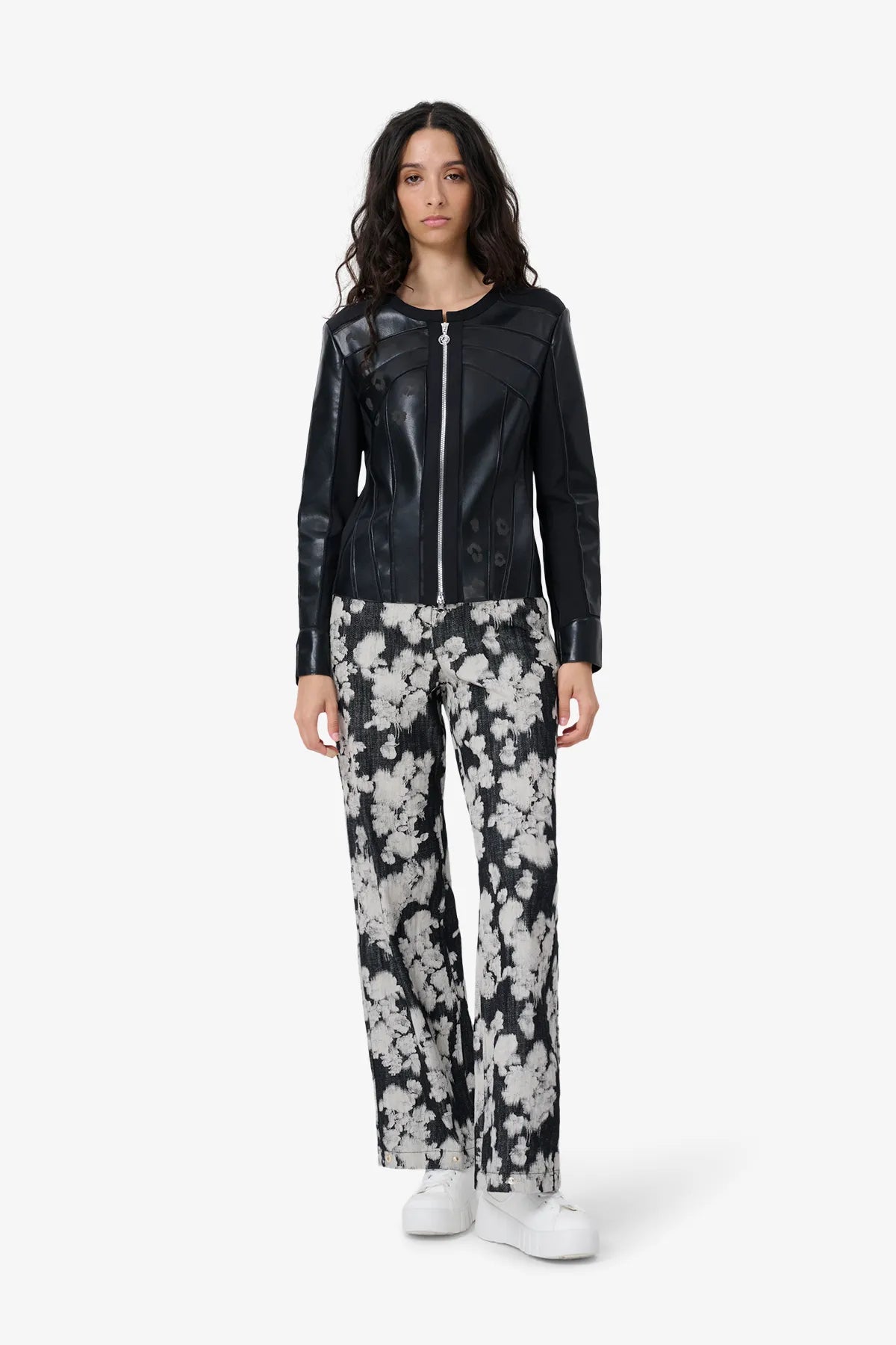 Kunstlederjacke mit Laser-Motiv 03