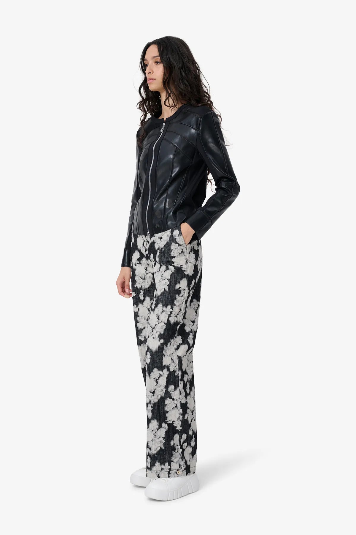Kunstlederjacke mit Laser-Motiv 04