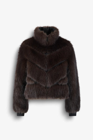 Web-Pelz-Jacke mit Zacken-Design 01