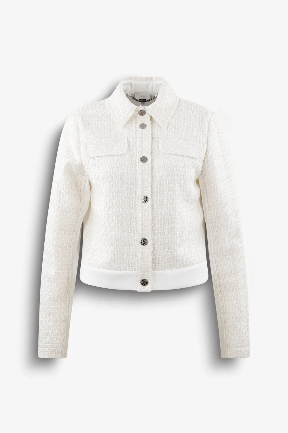 Tweedjacke mit sportivem Materialmix 01