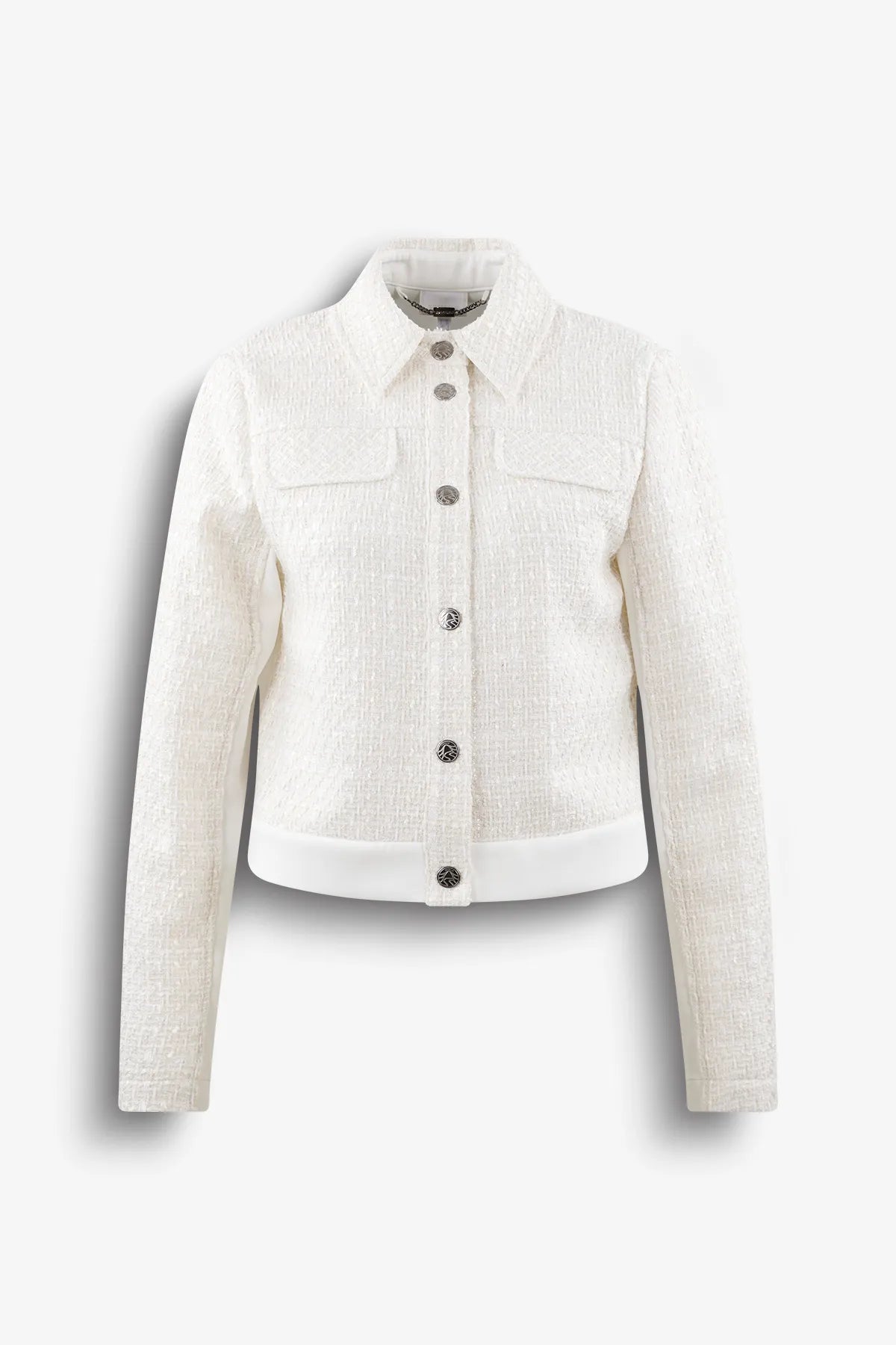 Tweedjacke mit sportivem Materialmix 01