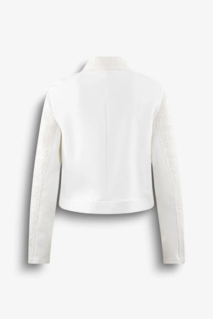 Tweedjacke mit sportivem Materialmix 02