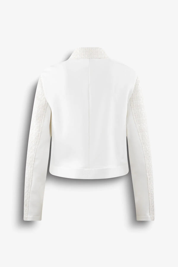 Tweedjacke mit sportivem Materialmix 02