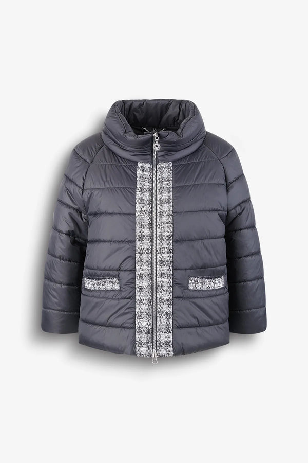 Stepp-Pufferjacke im Materialmix 01