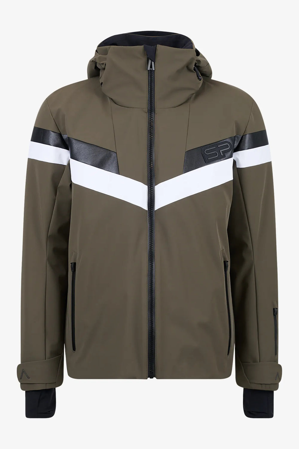 Skijacke mit Kunstleder 01