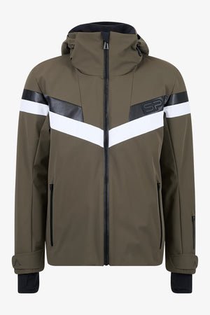 Skijacke mit Kunstleder 01