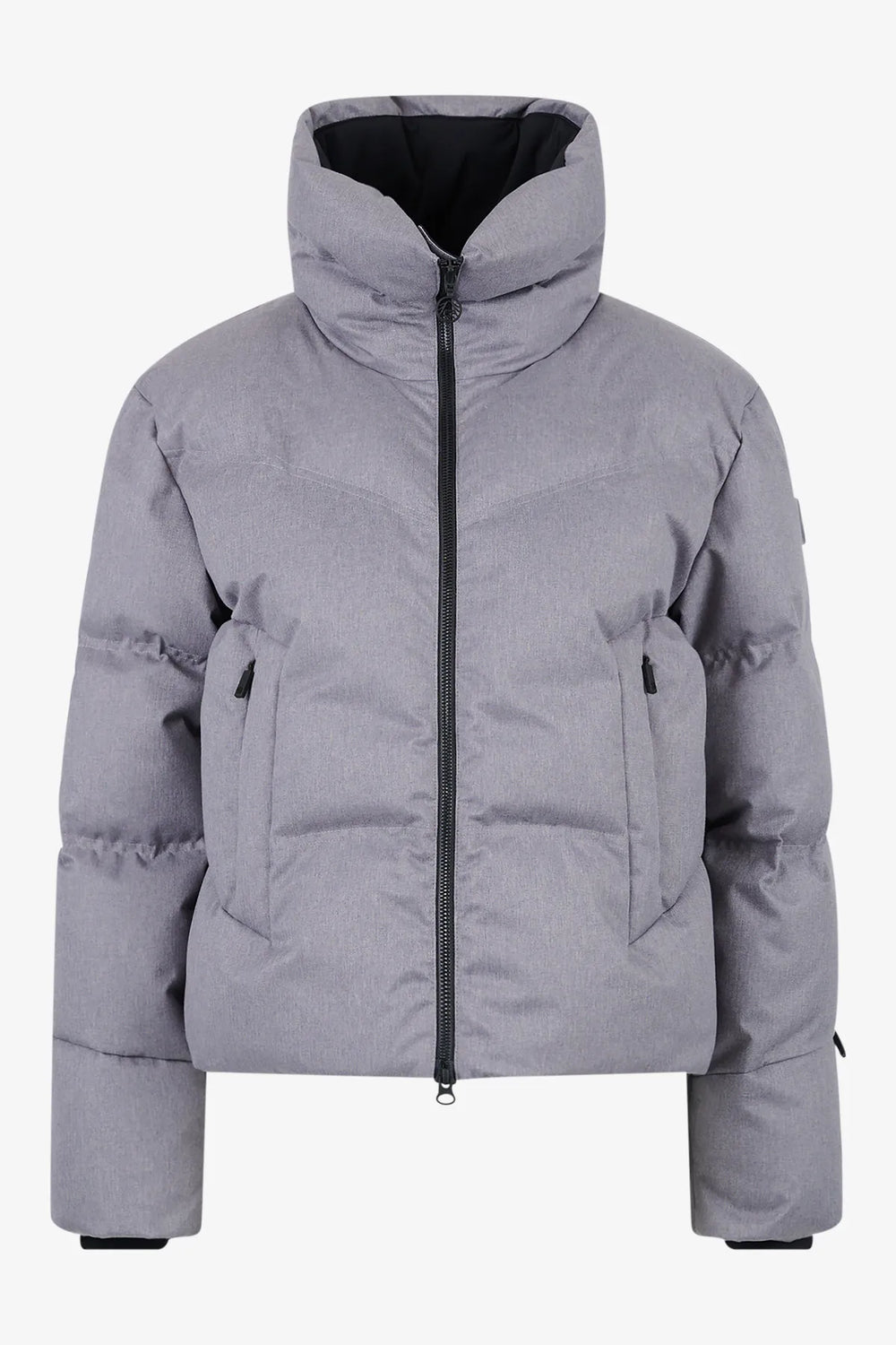 Kurze Daunenjacke in Melange-Optik 01