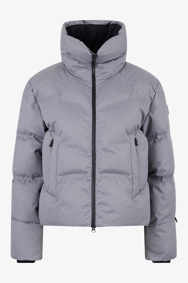 Kurze Daunenjacke in Melange-Optik 01