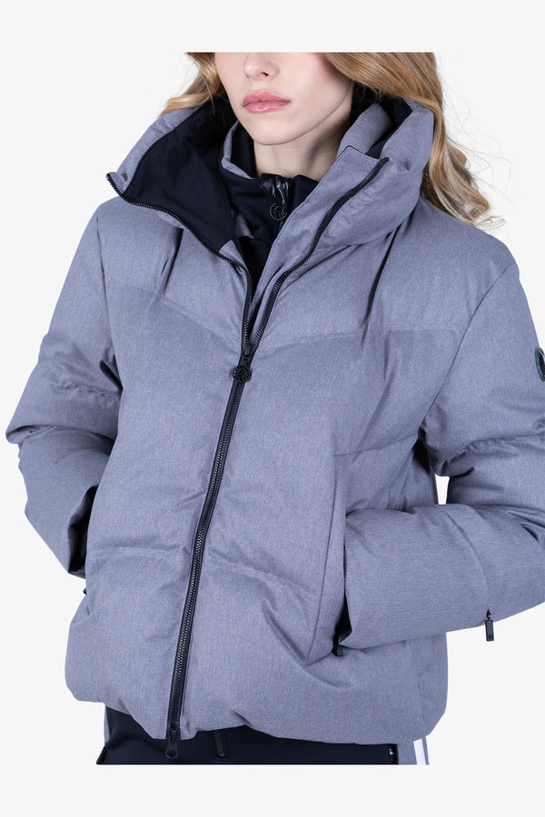 Kurze Daunenjacke in Melange-Optik 06