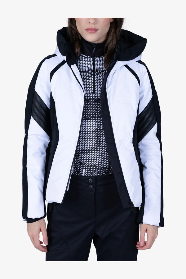 Skijacke mit Kunstleder 03