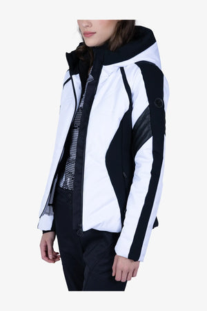 Skijacke mit Kunstleder 04