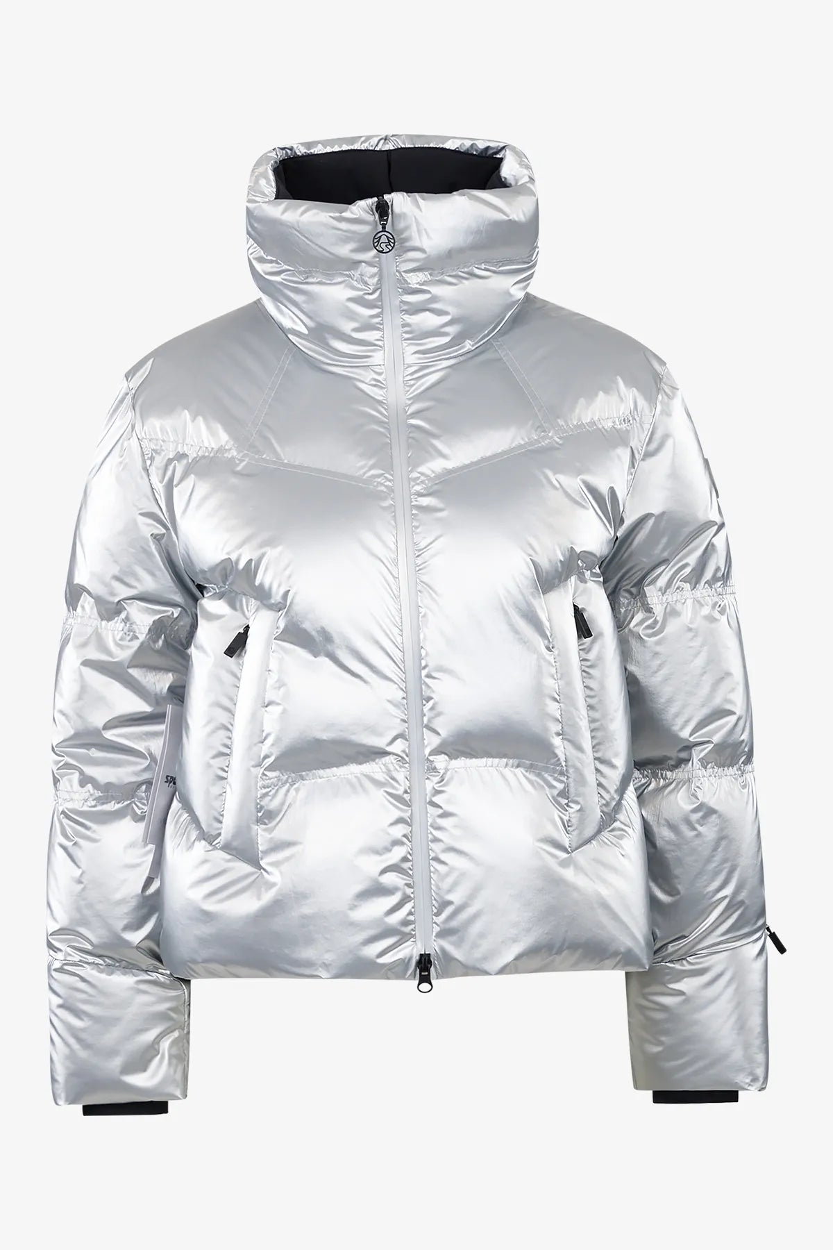 Daunenjacke aus trendigem Metallic-Nylon 01