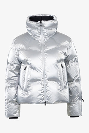 Daunenjacke aus trendigem Metallic-Nylon 01