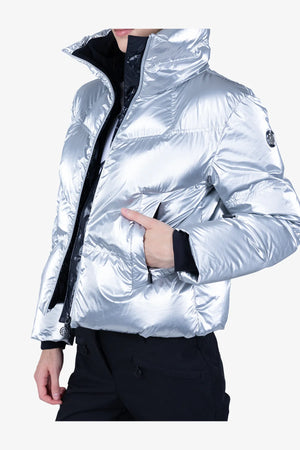 Daunenjacke aus trendigem Metallic-Nylon 07