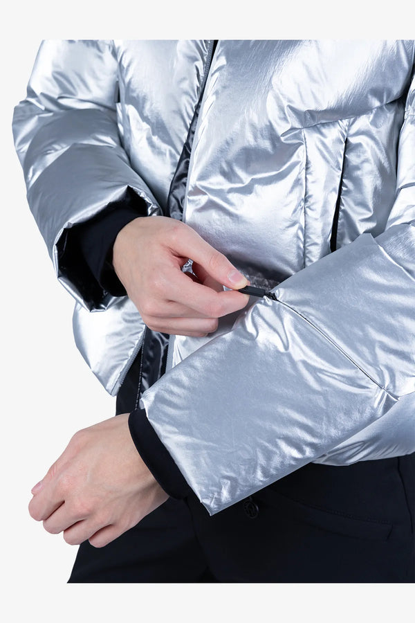 Daunenjacke aus trendigem Metallic-Nylon 08