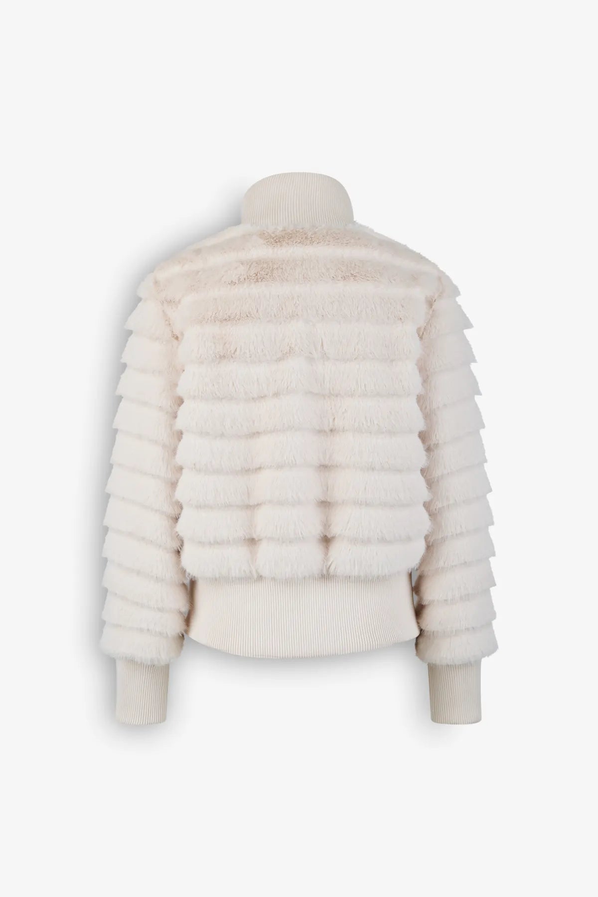 Web-Pelz Jacke mit Strickdetails 02