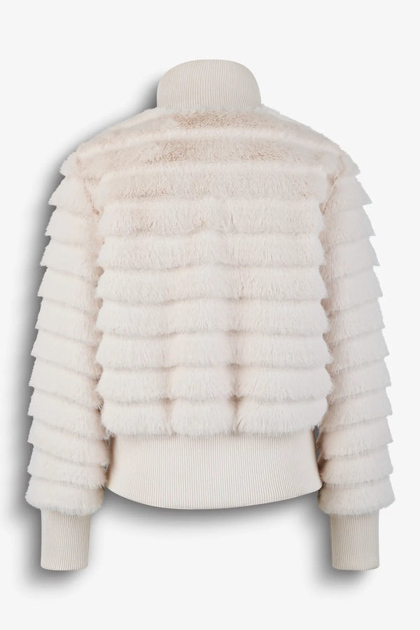Web-Pelz Jacke mit Strickdetails 02
