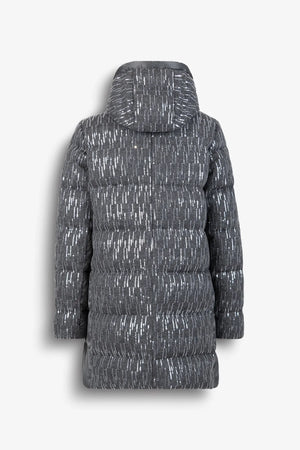 Pailletten-Wollmantel mit Nylon-Details 02