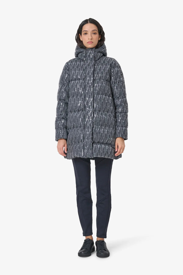 Pailletten-Wollmantel mit Nylon-Details 03