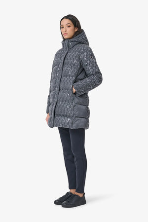 Pailletten-Wollmantel mit Nylon-Details 04
