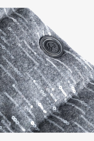 Pailletten-Wollmantel mit Nylon-Details 07