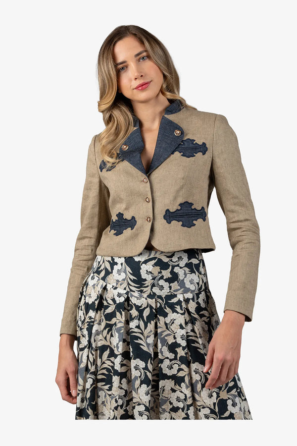 Jacke mit Stehkragen und Revers 05